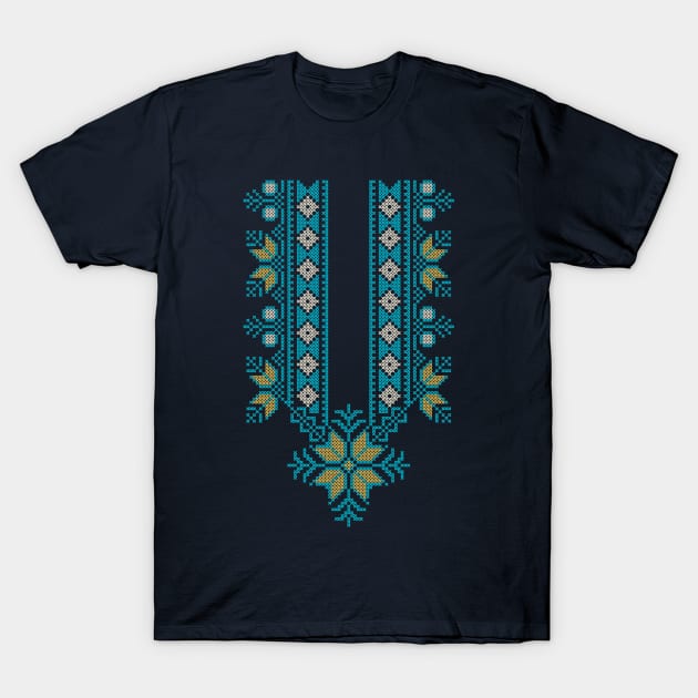 Palestinian Jordanian Traditional Tatreez Realistic Embroidery Design #14 crm-tqz T-Shirt by QualiTshirt